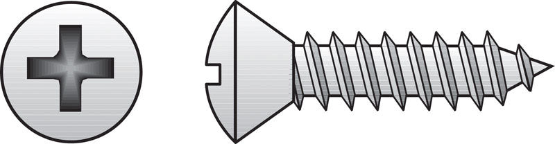 HILLMAN No. 10 Ga. X 2-1/2 in. L Phillips Oval Head Sheet Metal Screws 50 pk
