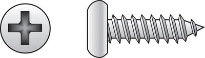 HILLMAN No. 14 Ga. X 3 in. L Phillips Pan Head Sheet Metal Screws 50 pk