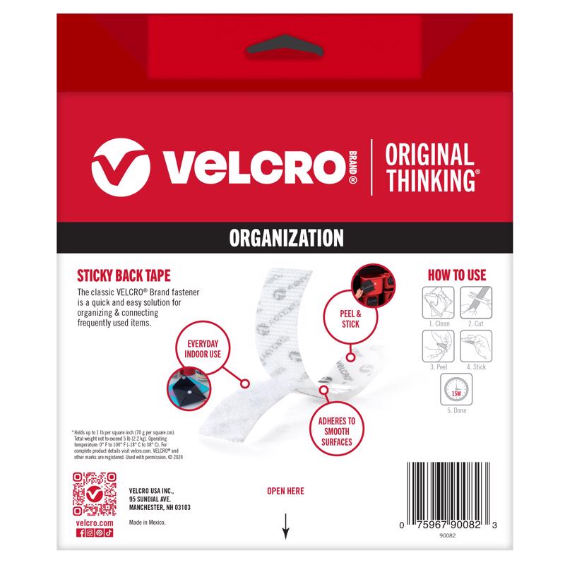 VELCRO Brand Sticky Back Large Nylon Hook and Loop Fastener 180 in. L