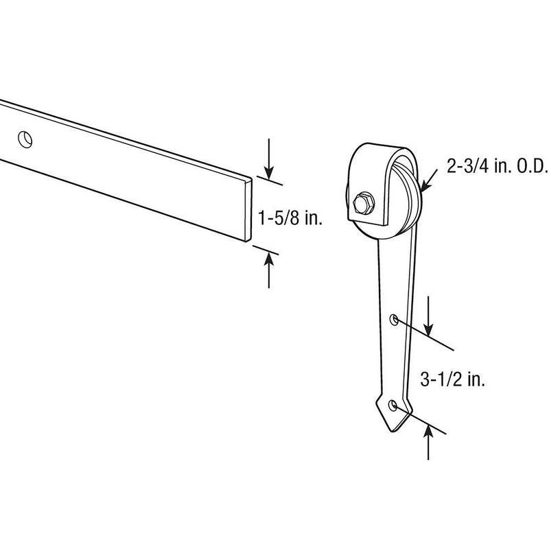 Prime-Line Black Steel Barn Door Hanger Kit