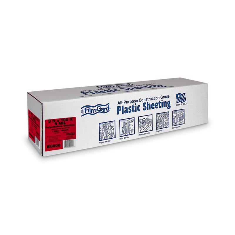 Film-Gard Plastic Sheeting 6 mil X 8 ft. W X 100 ft. L Polyethylene Black