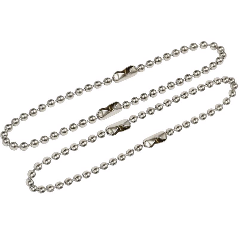 HILLMAN 6 in. D Metal Silver Beaded Ball Chain