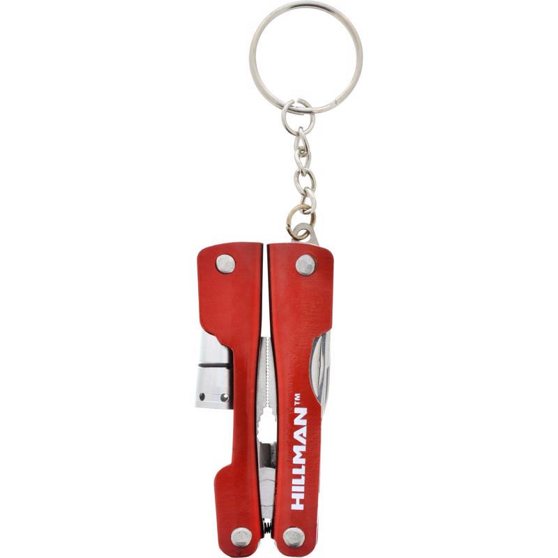 HILLMAN Steel Red Multi-Tool High End Accessories Key Ring