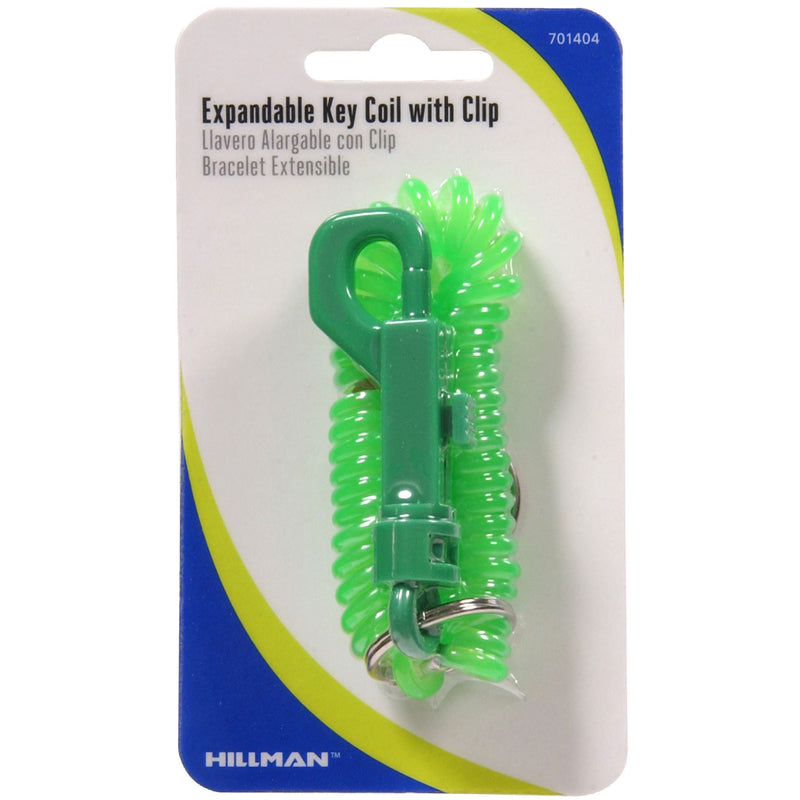 HILLMAN Plastic Assorted Jogger's Wrist Coil Keychain