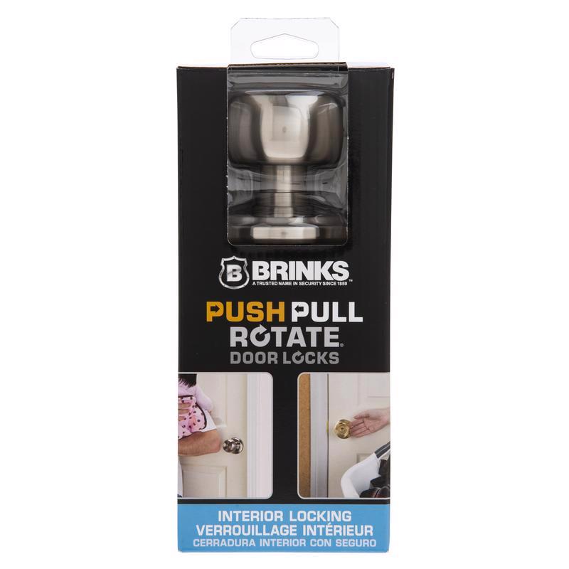 Brinks Push Pull Rotate Stafford Satin Nickel Single Cylinder Lock KW1 1.75 in.