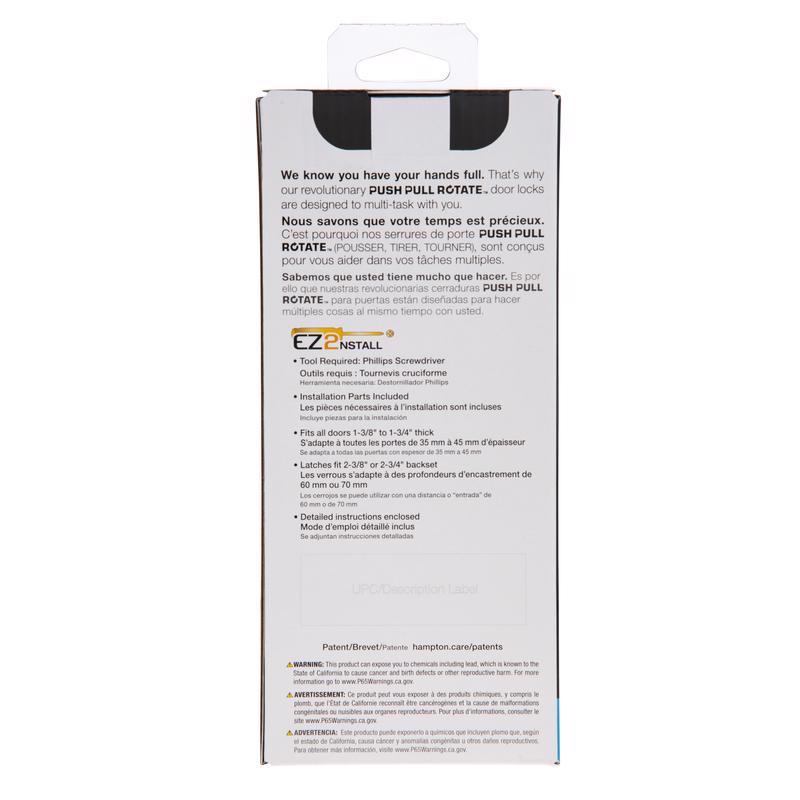 Brinks Push Pull Rotate Stafford Satin Nickel Single Cylinder Lock KW1 1.75 in.