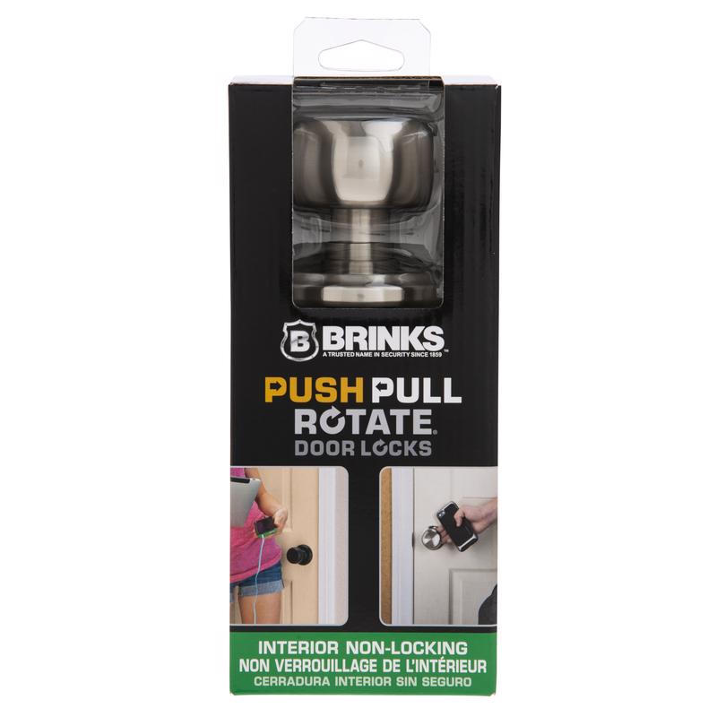 Brinks Push Pull Rotate Stafford Satin Nickel Single Cylinder Lock KW1 1.75 in.