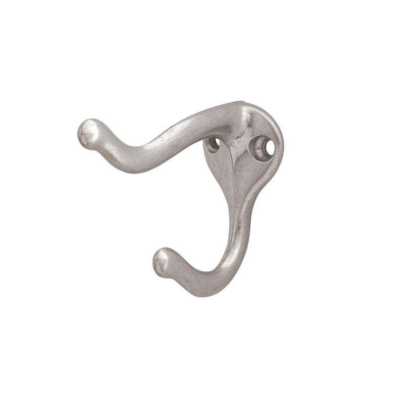 Ives Medium Bright Nickel Aluminum 1-1/4 in. L Coat/Hat Hook