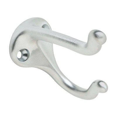 Ives Medium Satin Chrome Brass 1-1/4 in. L Coat/Hat Hook 35 lb