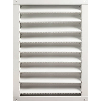 Master Flow 18 in. W X 24 in. L White Aluminum Wall Louver