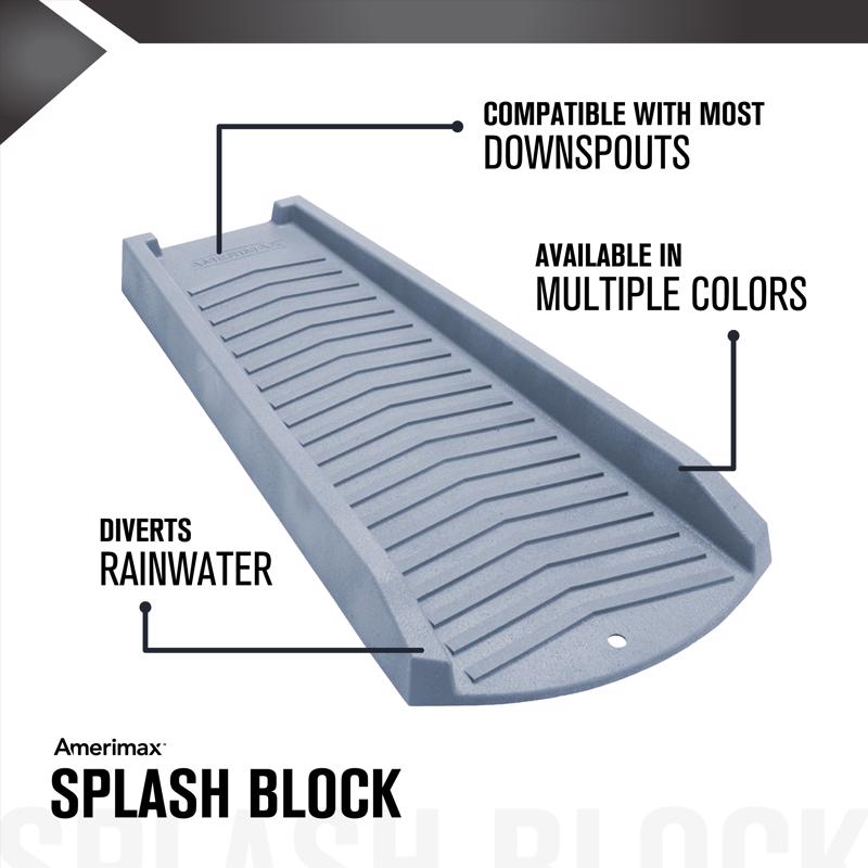 Amerimax 2.5 in. H X 11.5 in. W X 24 in. L Slate Vinyl Splash Block