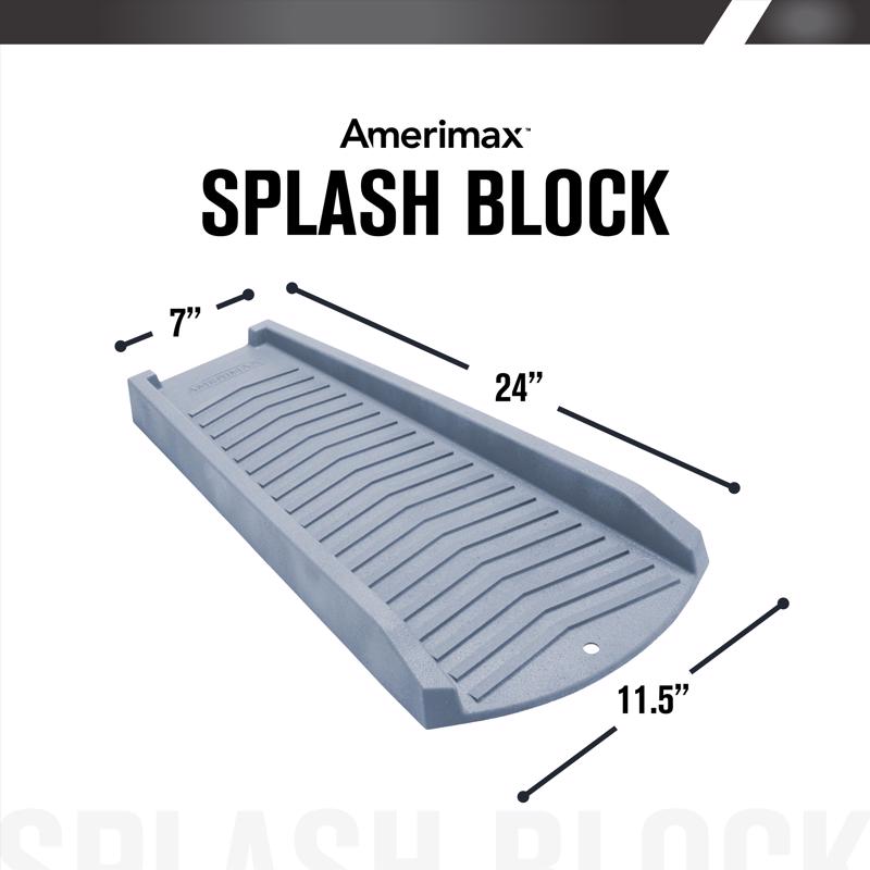 Amerimax 2.5 in. H X 11.5 in. W X 24 in. L Slate Vinyl Splash Block