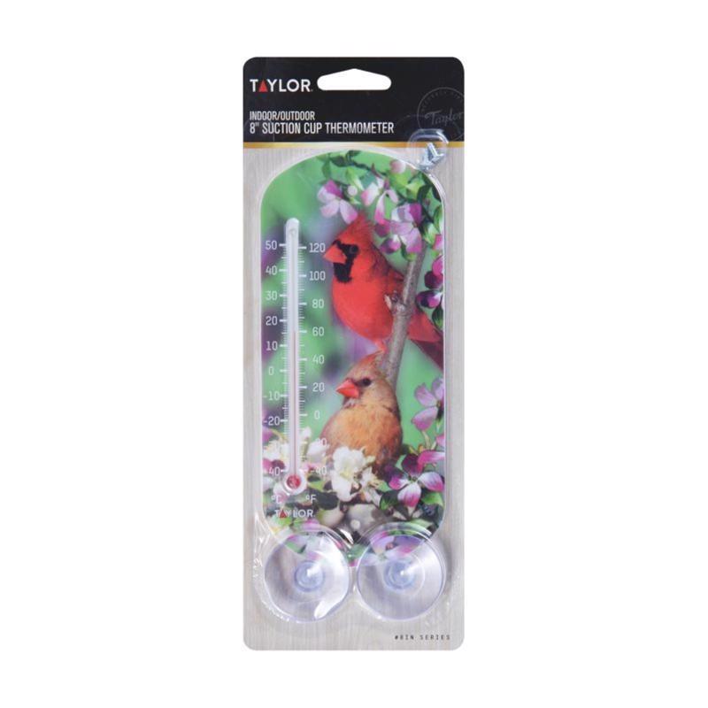 Taylor Bird Design Tube Thermometer Plastic Multicolored 8 in.