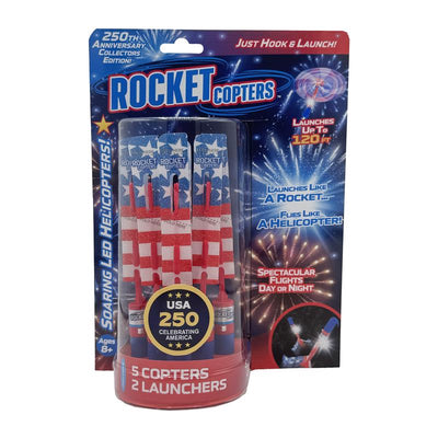 Rocket Copters 250th Anniversary Limited Addition LED Helicopters Launching Toy Patriotic