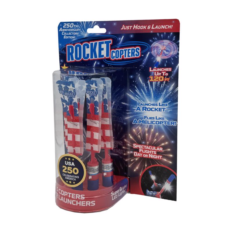 Rocket Copters 250th Anniversary Limited Addition LED Helicopters Launching Toy Patriotic