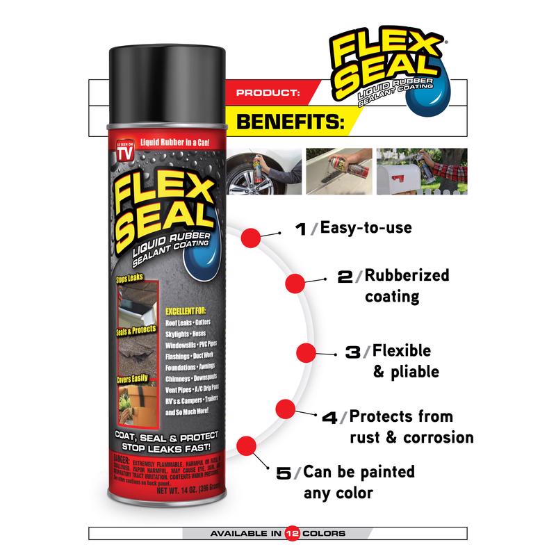 Flex Seal Family of Products Flex Seal MINI Clear Rubber Spray Sealant 2 oz