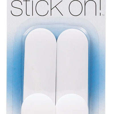 iDesign 4 in. L White Plastic Small/Medium Stick On! Tall Hook 2 pk