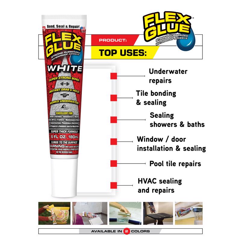 Flex Seal Family of Products Flex Glue Clear Rubberized Waterproof Adhesive 4