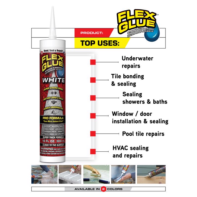 Flex Seal Family of Products Flex Glue Clear Rubberized Waterproof Adhesive 9