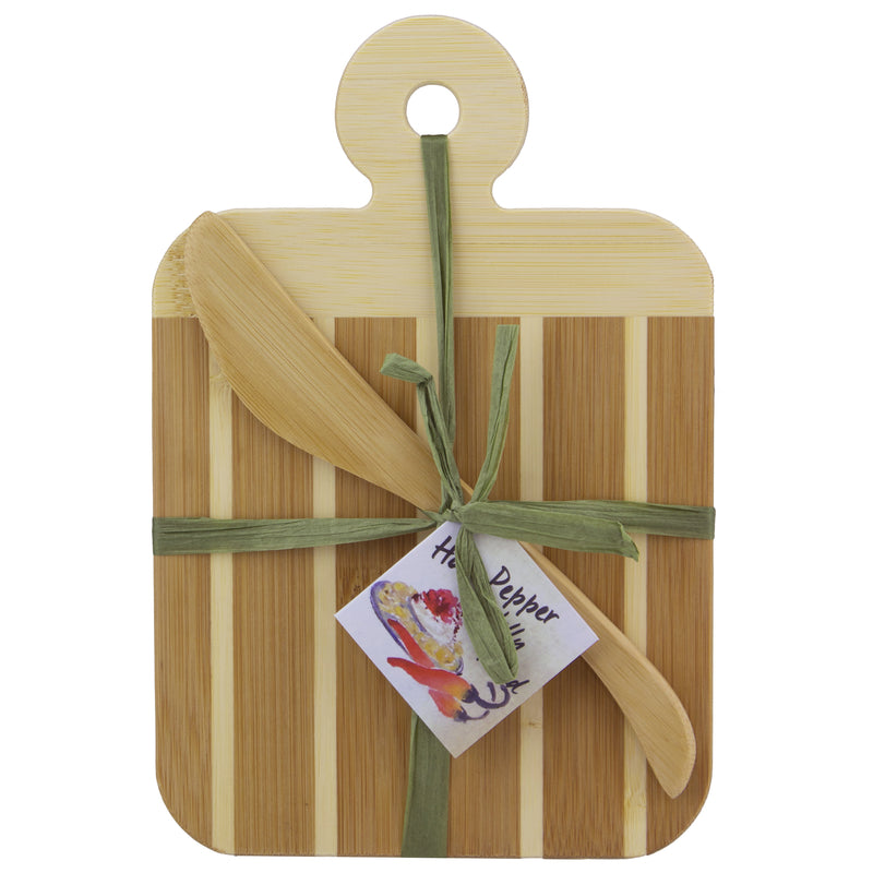 Totally Bamboo 9 in. L X 6 in. W X 0.5 in. Bamboo Striped Cutting Board Set