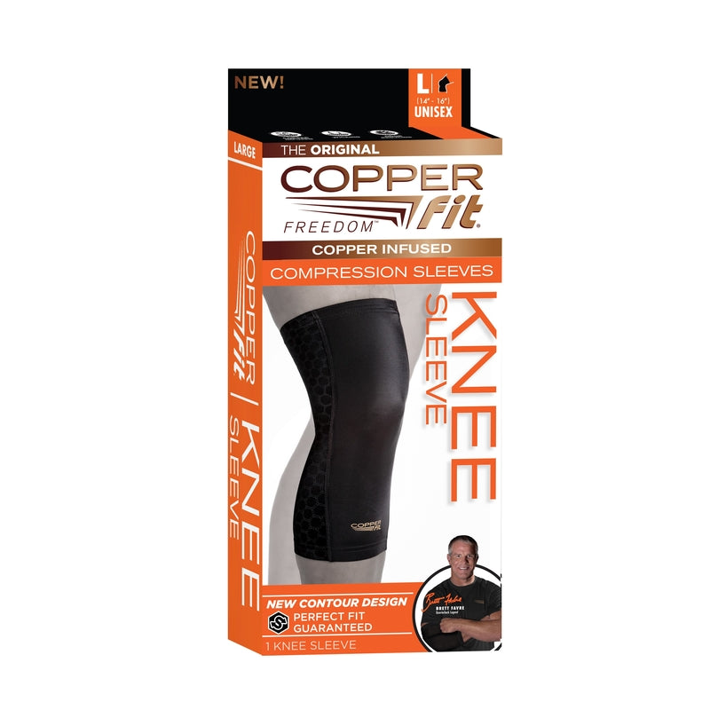 Copper Fit Freedom Black Compression Knee Sleeve