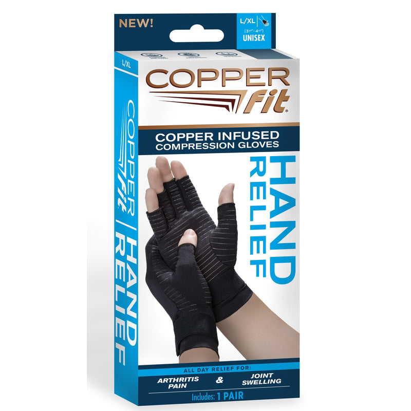 Copper Fit Black Compression Gloves