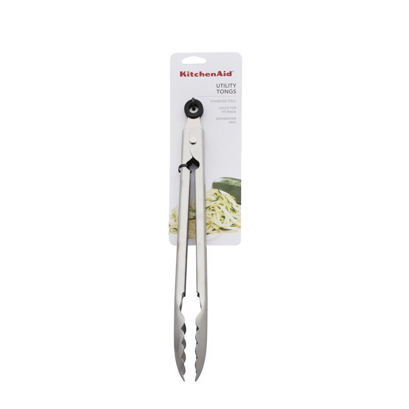 KitchenAid Silver Stainless Steel Utility Tongs