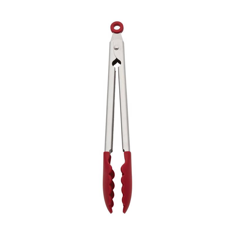 KitchenAid Silver/Red Silicone/Stainless Steel Tip Tongs
