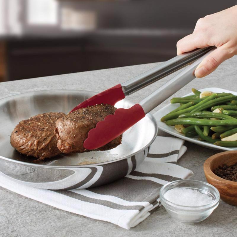 KitchenAid Silver/Red Silicone/Stainless Steel Tip Tongs