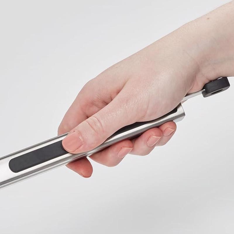 Farberware Black/Silver Silicone/Stainless Steel Tongs