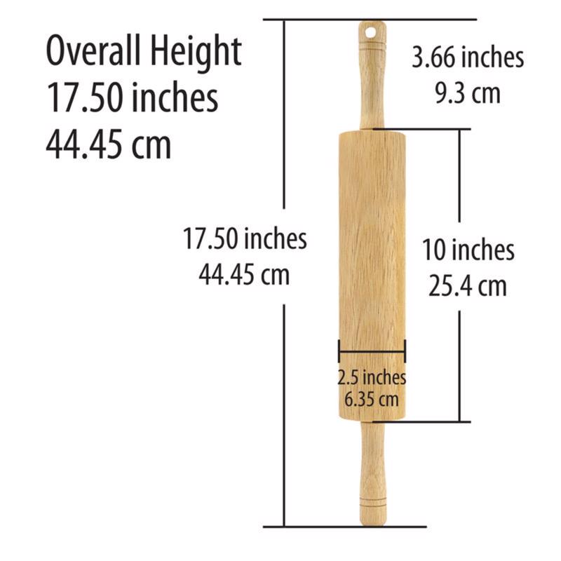 Farberware 17 in. L X 3 in. D Wood Bakers Rolling Pin Natural