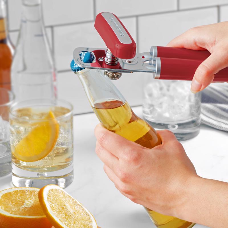 KitchenAid Gloss Red ABS/Stainless Steel Manual Bottle/Can Opener