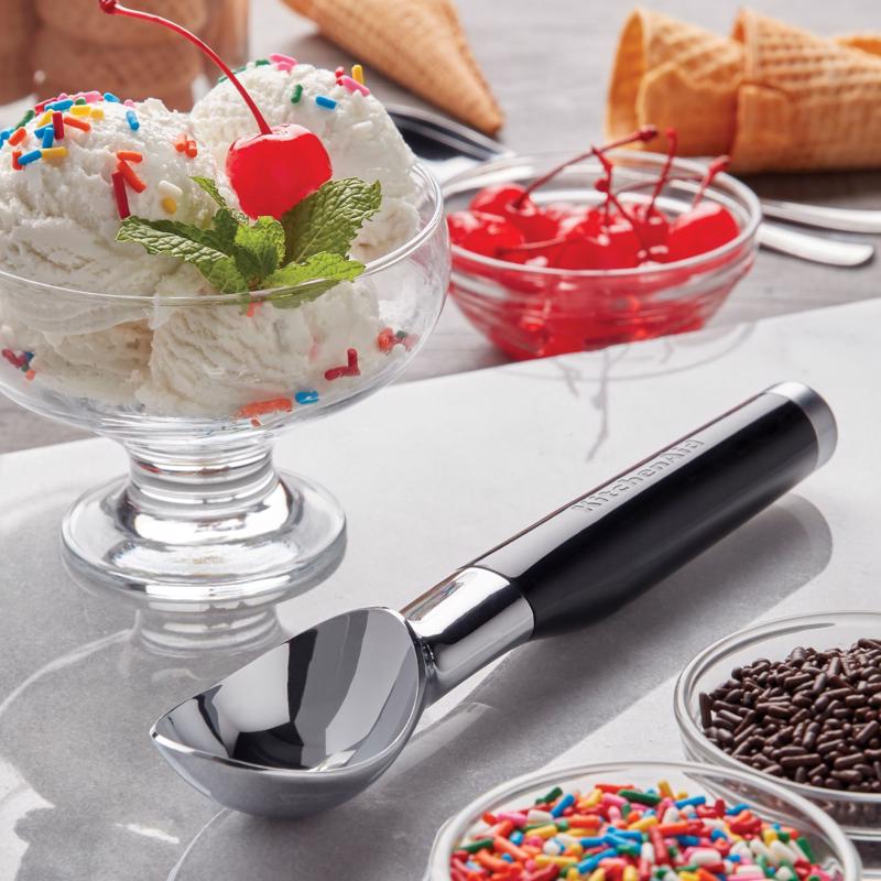 KitchenAid Black ABS Plastic/Stainless Steel Ice Cream Scoop
