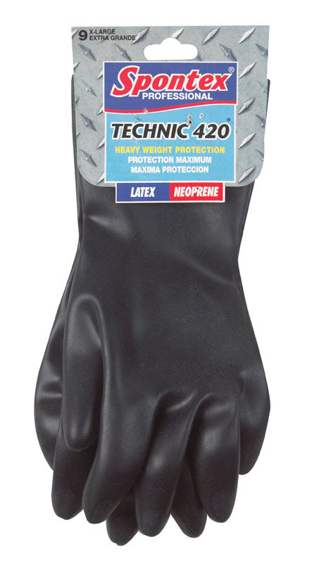Spontex Technic 420 Latex/Neoprene Cleaning Gloves XL Black