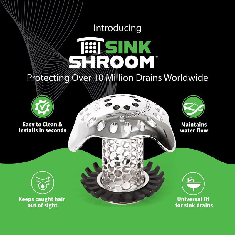 SinkShroom Chrome Stainless Steel Drain Protector