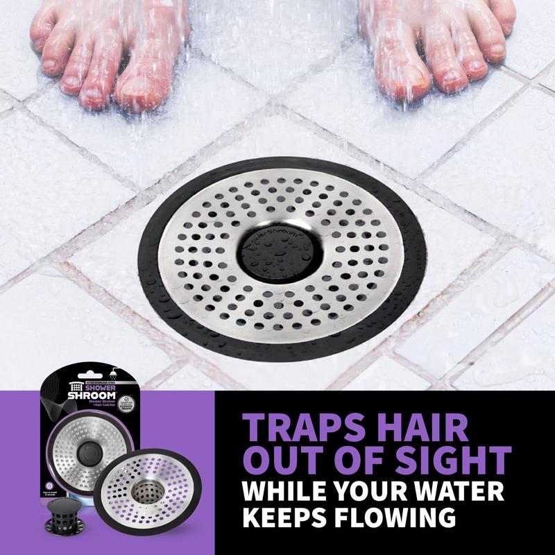 ShowerShroom Ultra Edition Brushed Stainless Steel Drain Protector