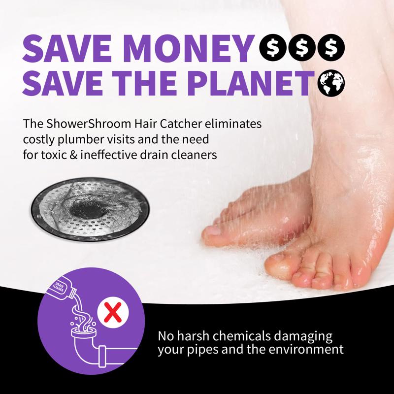 ShowerShroom Ultra Edition Brushed Stainless Steel Drain Protector