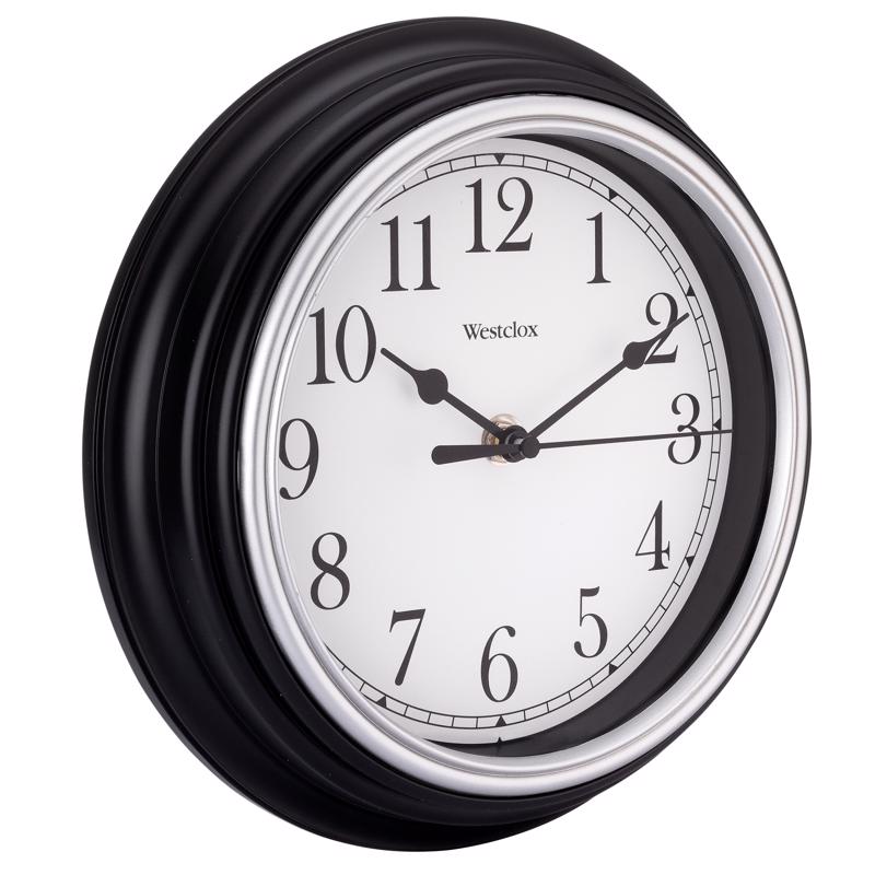 Westclox 8-1/2 in. L X 8-1/2 in. W Indoor Analog Wall Clock Plastic Black/White
