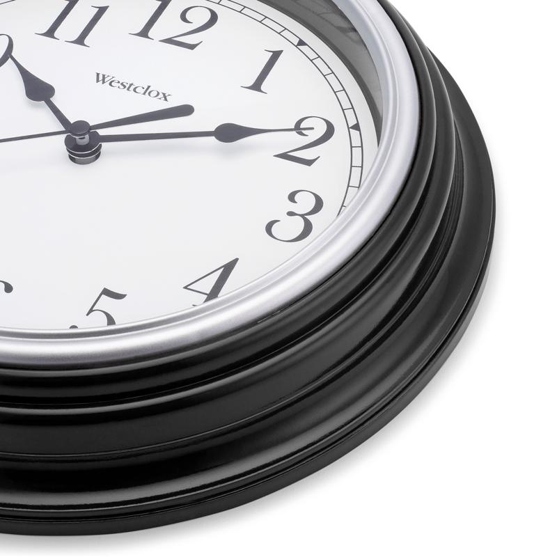 Westclox 8-1/2 in. L X 8-1/2 in. W Indoor Analog Wall Clock Plastic Black/White