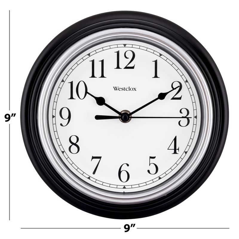 Westclox 8-1/2 in. L X 8-1/2 in. W Indoor Analog Wall Clock Plastic Black/White