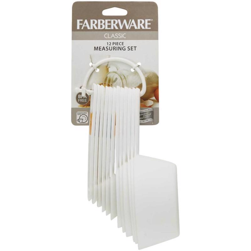 Farberware Plastic White Measuring Spoon and Cup Set