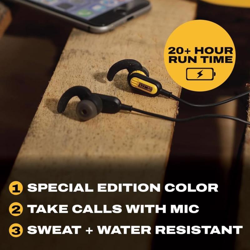 DeWalt Jobsite Wireless Bluetooth Earphone