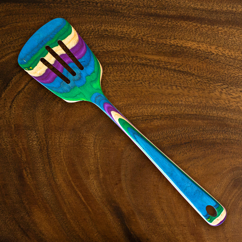 Totally Bamboo Baltique Multicolored Birch Wood Slotted Spatula