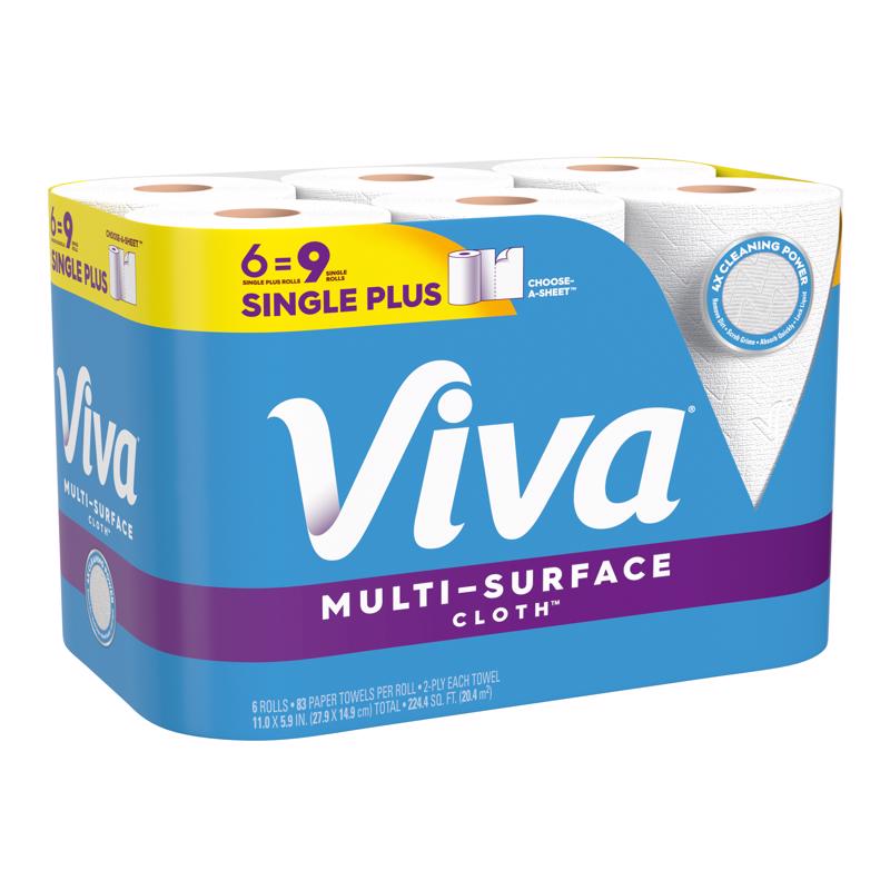 Viva Multi-Surface Cloth Paper Towels 83 sheet 2 ply 6 pk