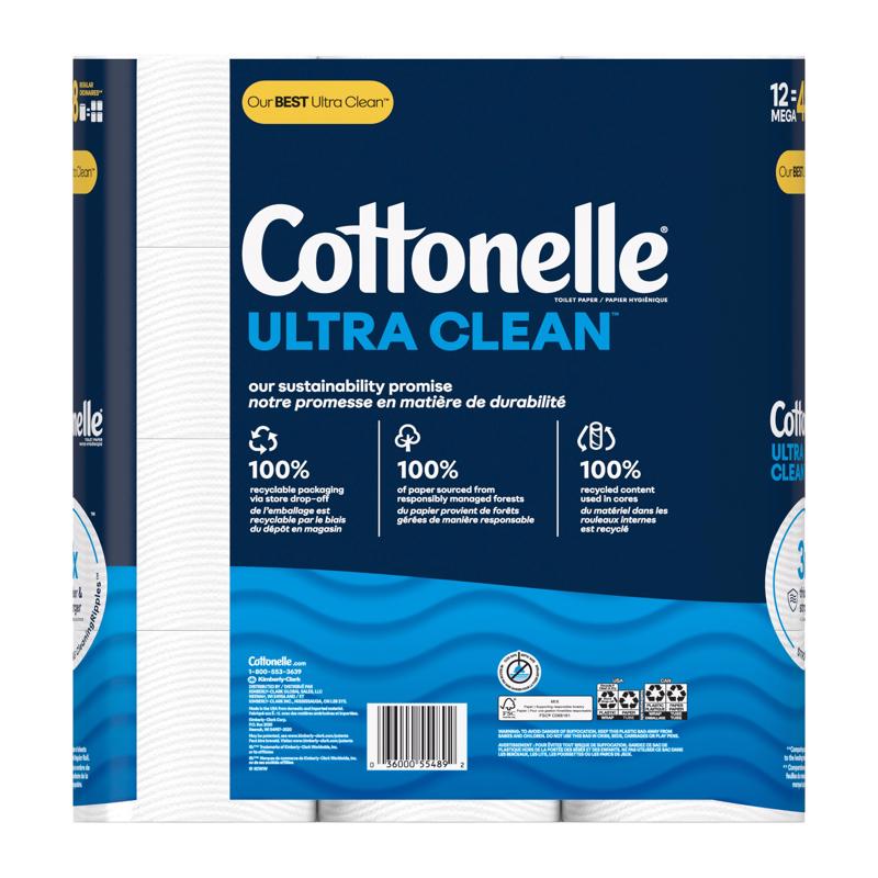 Cottonelle Ultra CleanCare Toilet Paper 12 Rolls 284 sheet