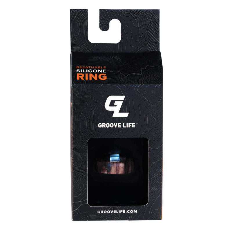 Groove Life Mens Original Nomad Burled Round Brown/Black Ring Silicone Water Resistant Size 11