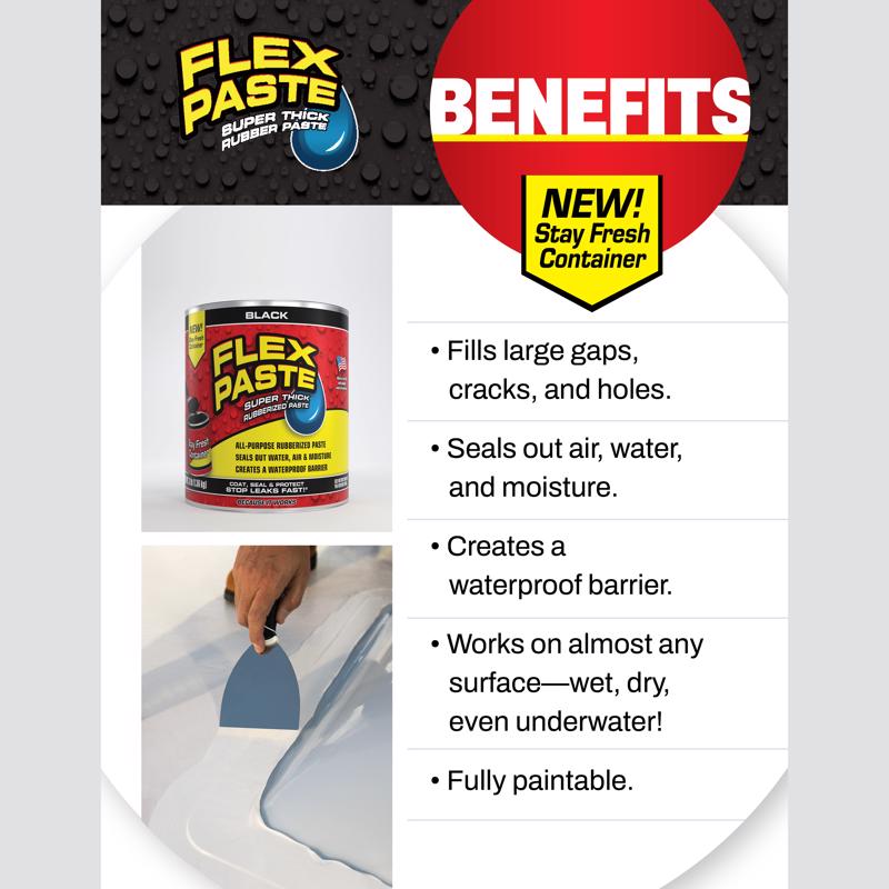 Flex Seal Family of Products Flex Paste Black Rubberized Paste 9 fl. oz.