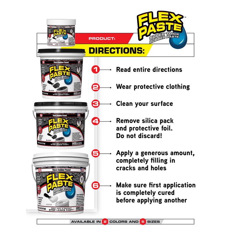 Flex Seal Family of Products Flex Paste White Rubberized Paste 26 fl. oz.