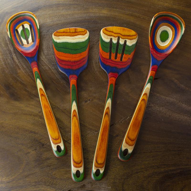 Totally Bamboo Baltique Multicolored Birch Wood Mixing Spoon