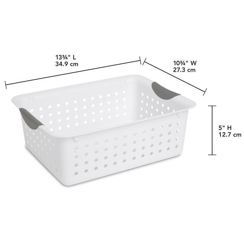 Sterilite 0.9 cu ft White Storage Bin 5 in. H X 10.75 in. W X 13.75 in. D Stackable